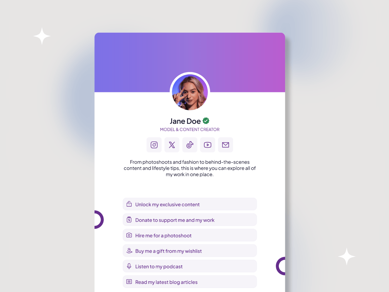 Screenshot 1 for LinkSpark, a Framer Marketplace template by Radu.
