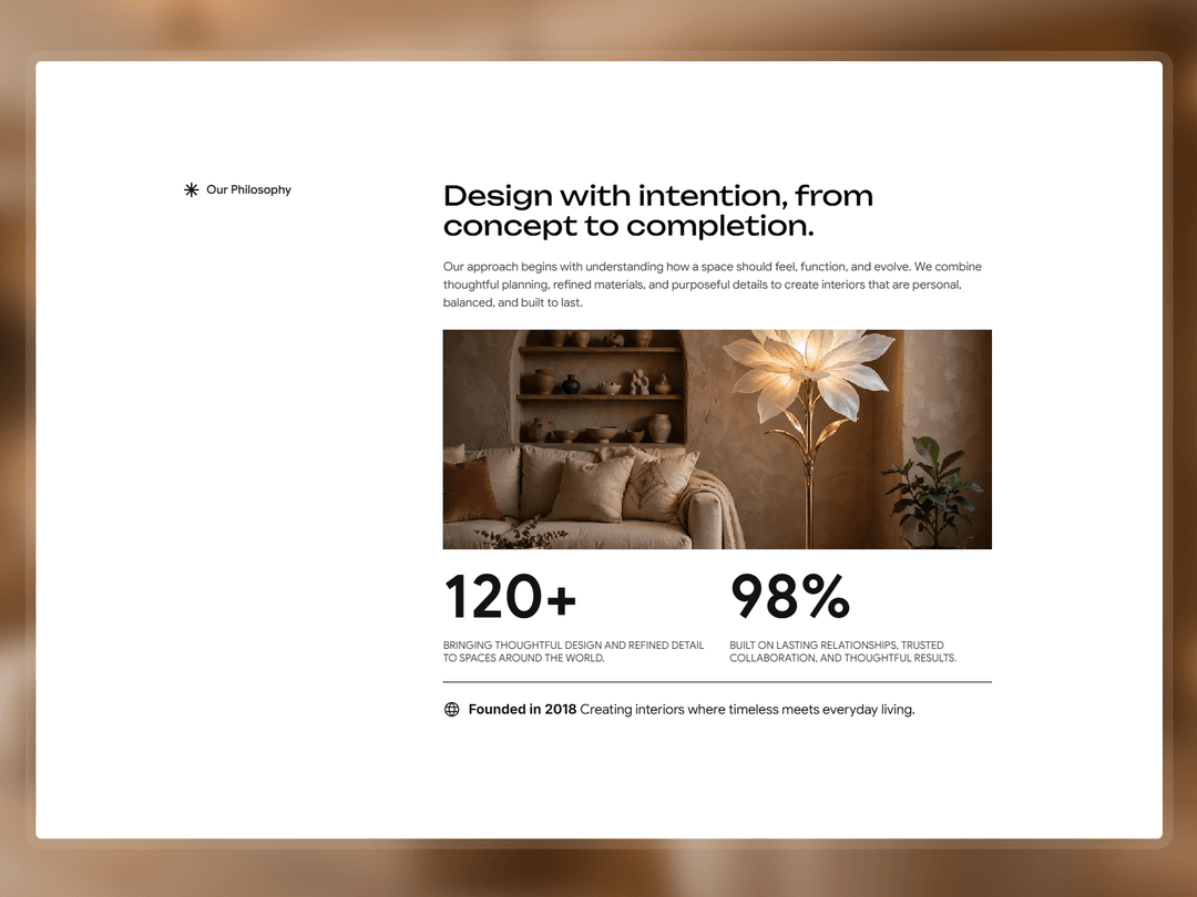 Feature Blog Example Origin Interior — Free Website Template for Framer