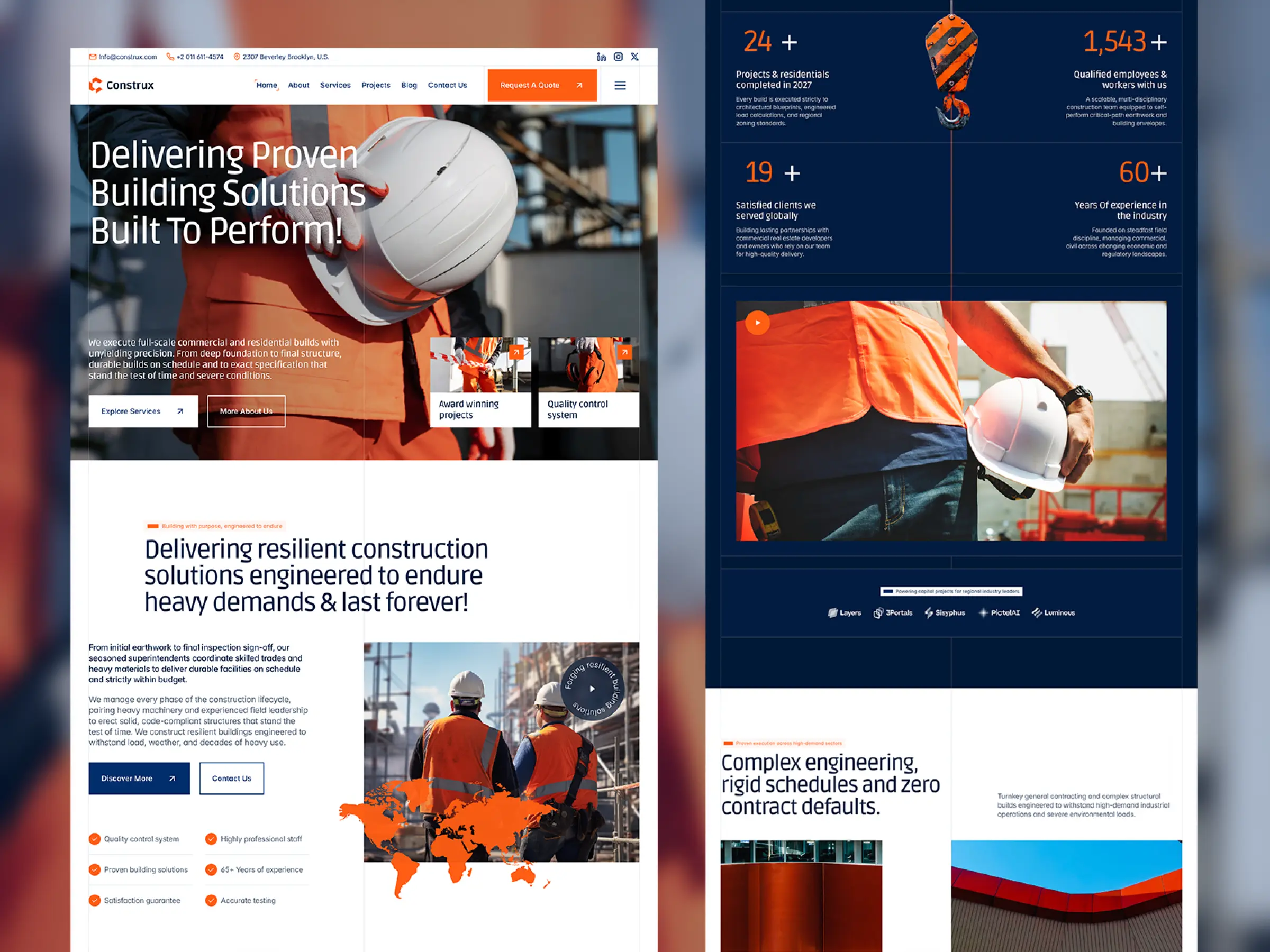 Contractor Website Sample Construx — Free Website Template for Framer