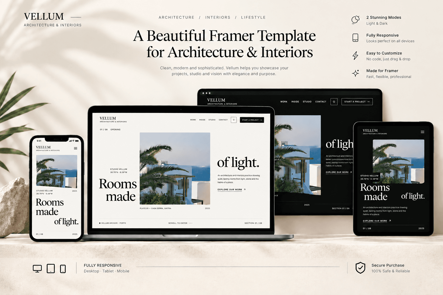 Spatial Tabulation VELLUM EDITION — Website Template for Framer