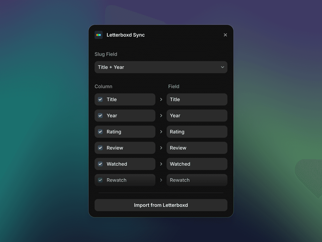 Letterboxd Sync — Plugin for Framer