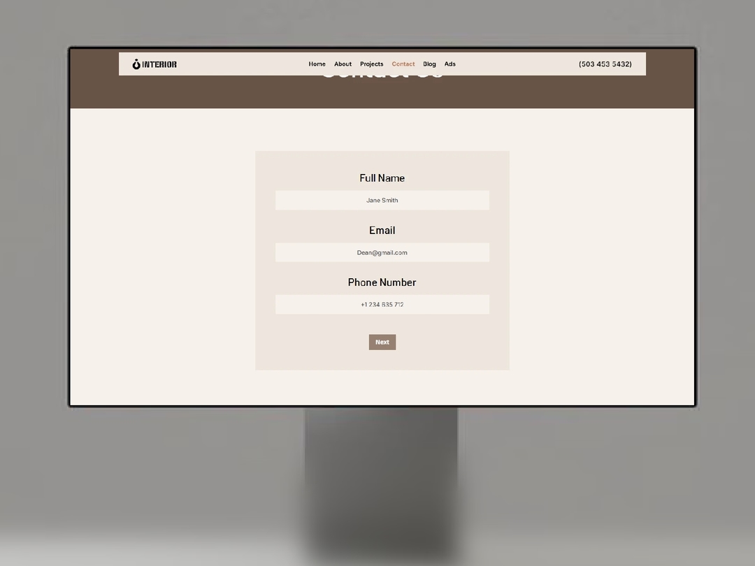 Interior — Free Website Template for Framer