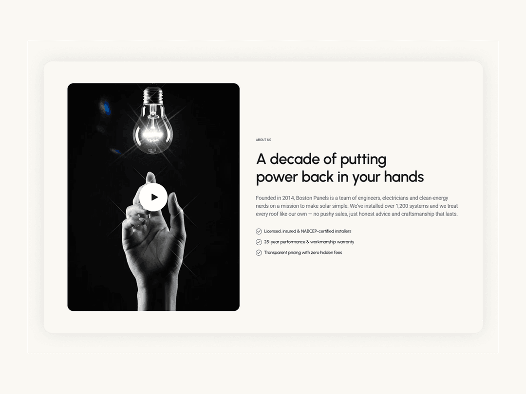 Button Panel Matrix Boston Panels — Free Website Template for Framer