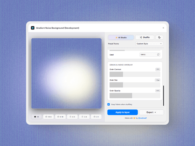 Agradient Background Gradient Noise Background — Plugin for Framer
