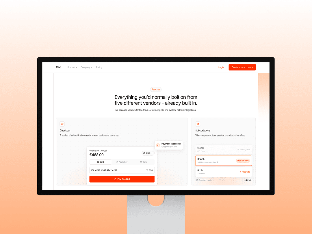 Technical Quotation Example Vint — Website Template for Framer