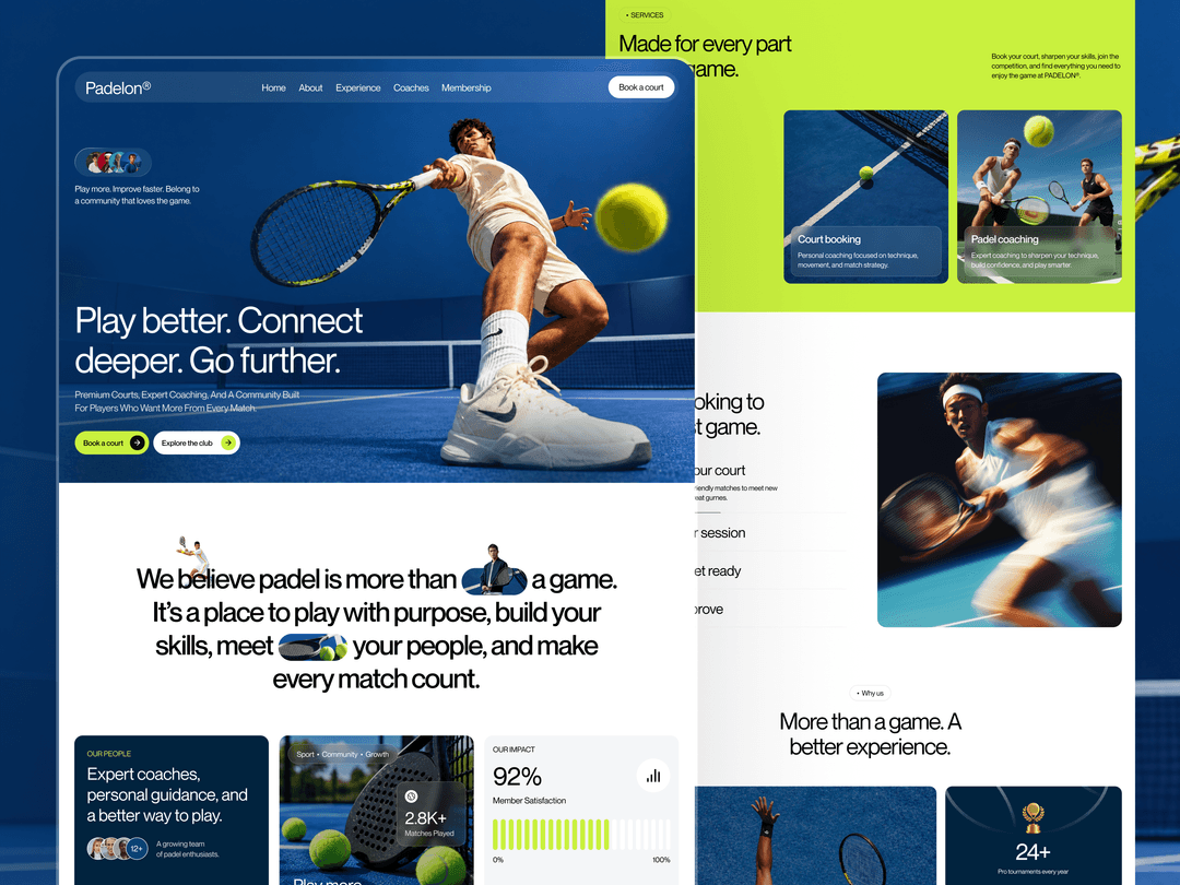 Fitness Program Plan Example Padelon® — Free Website Template for Framer