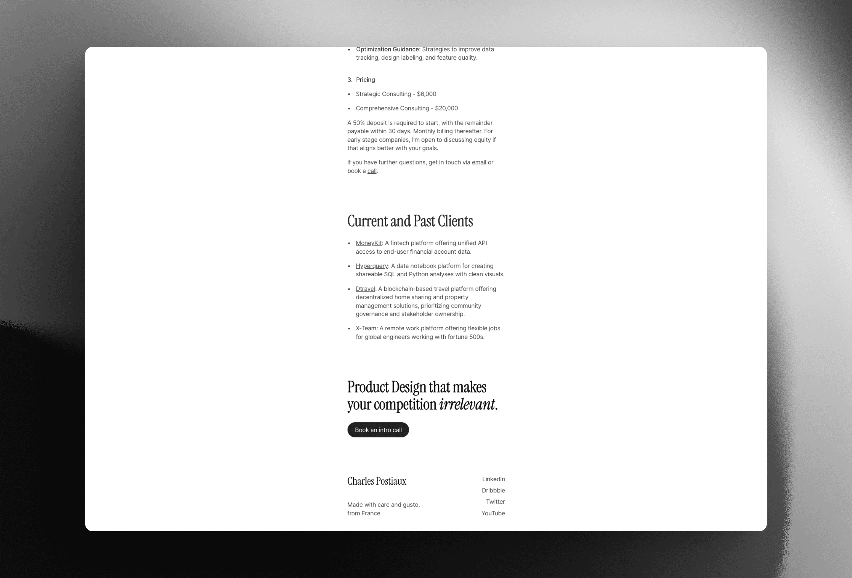 Simplistic: Free Personal Website Template by Charles Postiaux — Framer ...