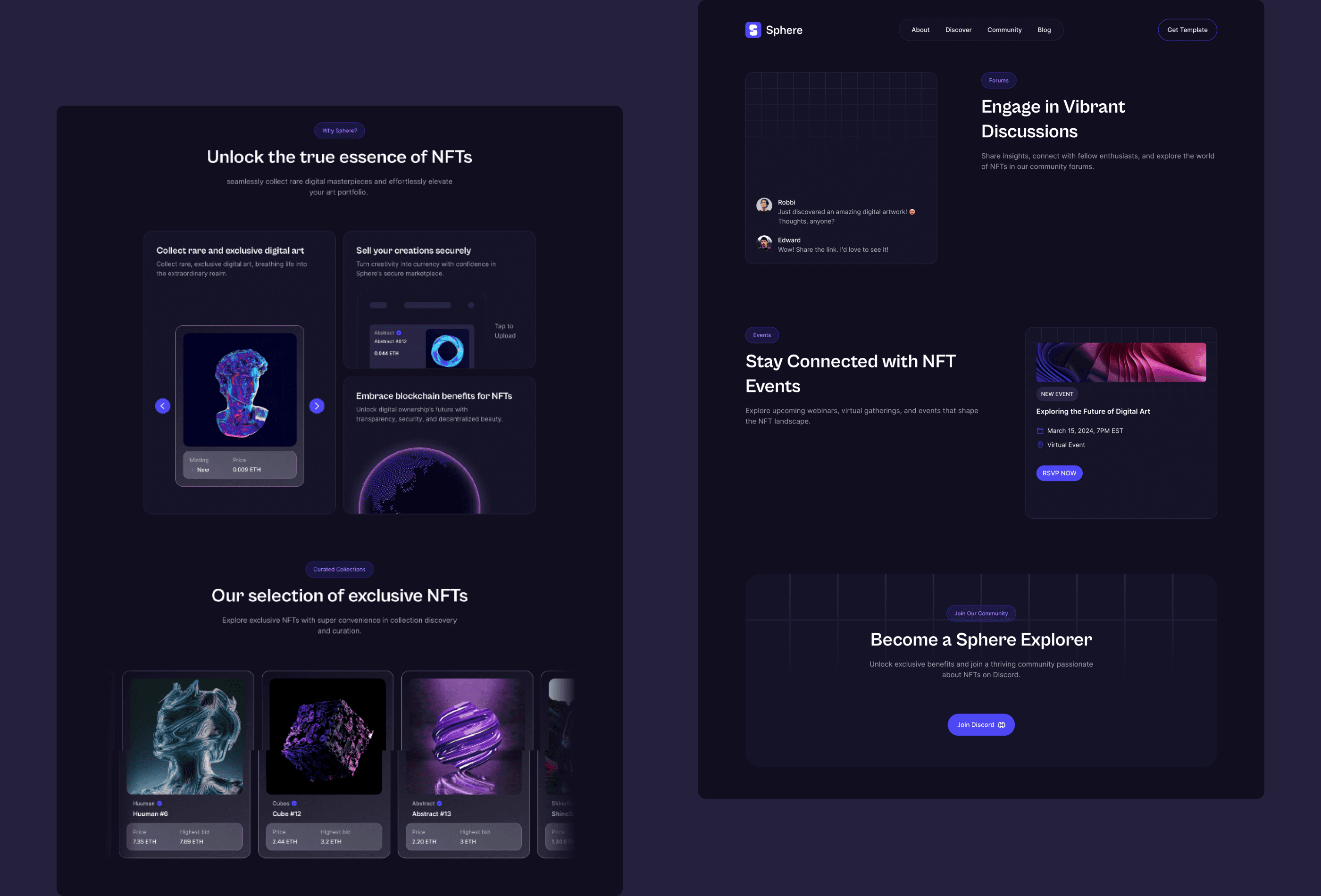 Sphere Responsive Web3 Website Template by Bie Lab — Framer Marketplace