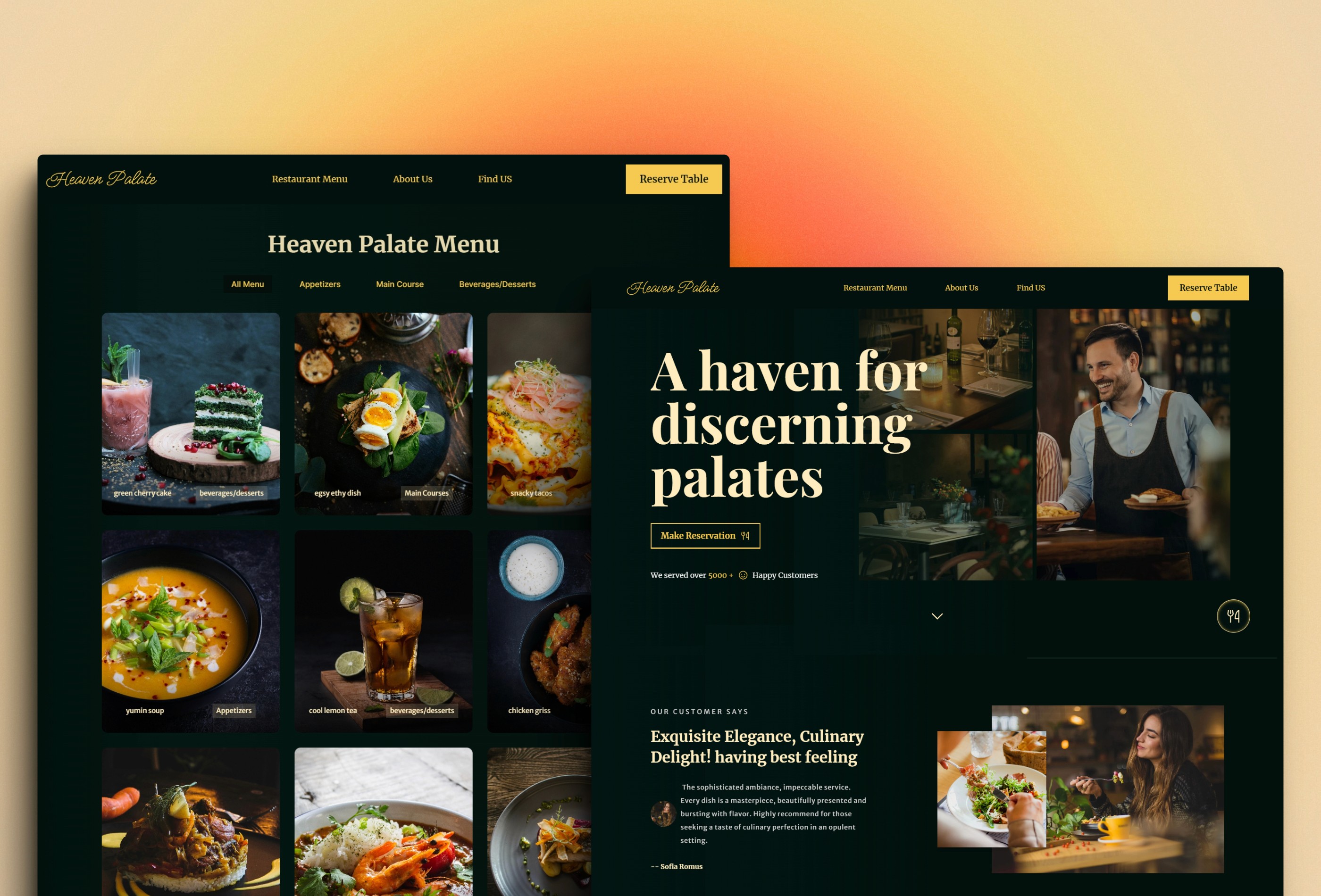 Free Restaurant Web Templates & Responsive Landing Pages — Framer ...