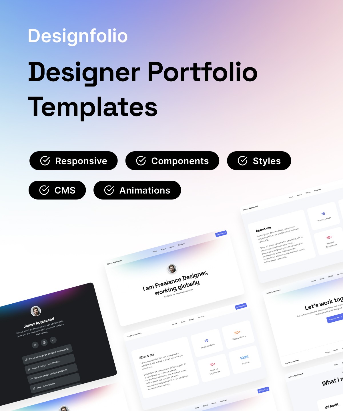 Designfolio: Responsive Portfolio Website Template by Thalion — Framer ...