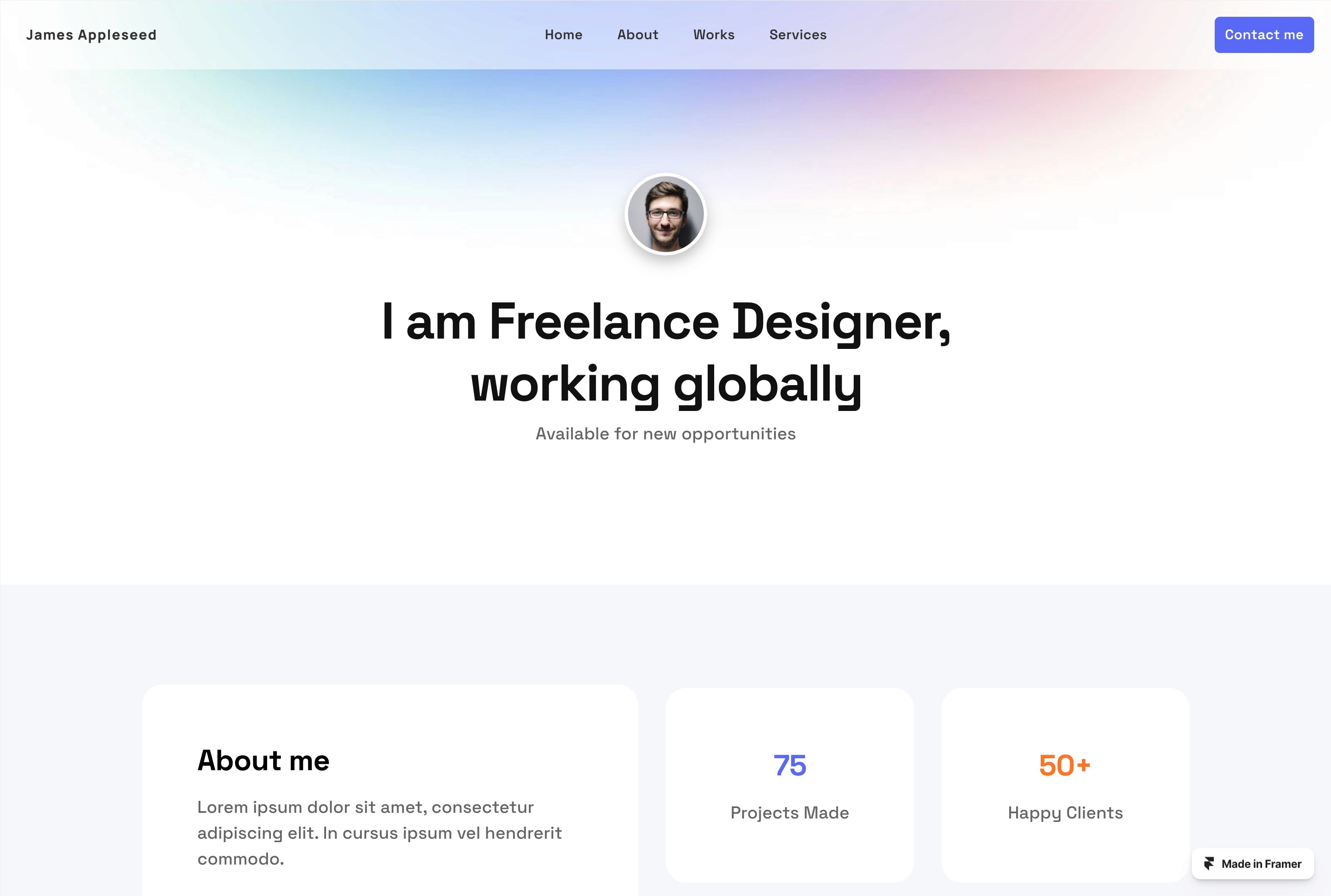 Designfolio: Responsive Portfolio Website Template by Thalion — Framer ...