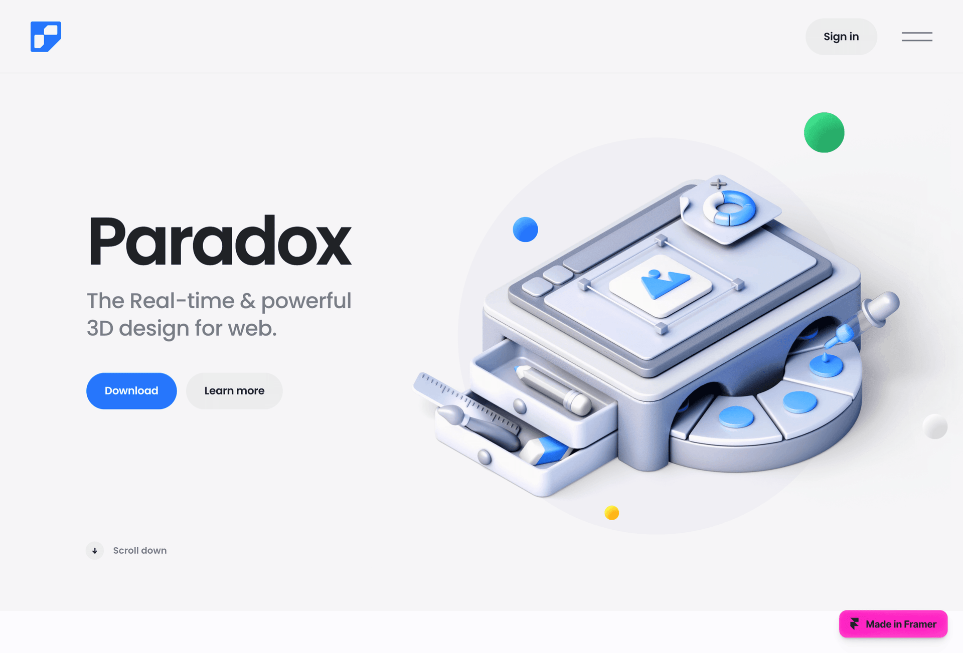 Free 3D Responsive Website Templates โ Framer Marketplace