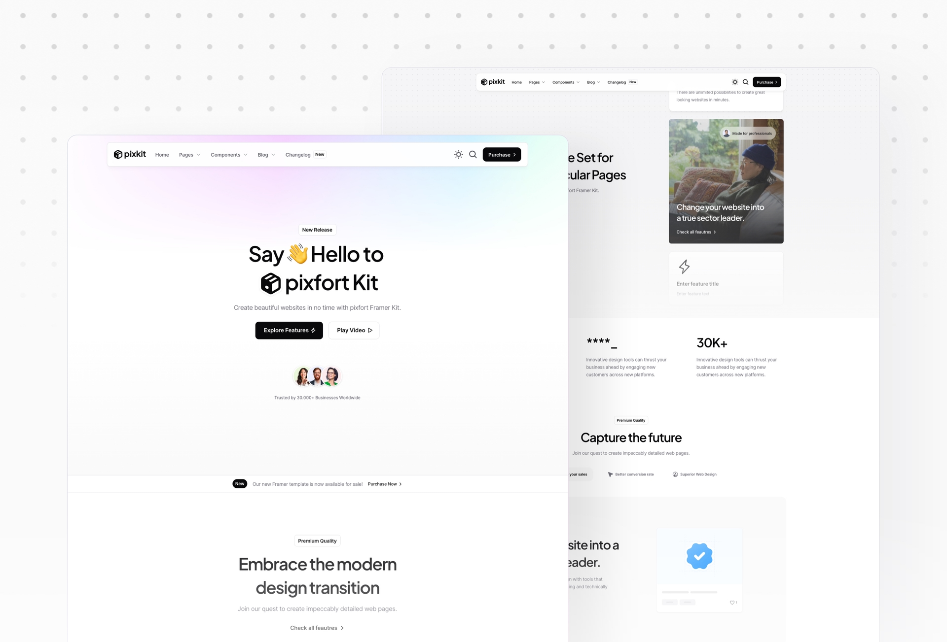 Pixkit Responsive Business Website Template by pixfort — Framer