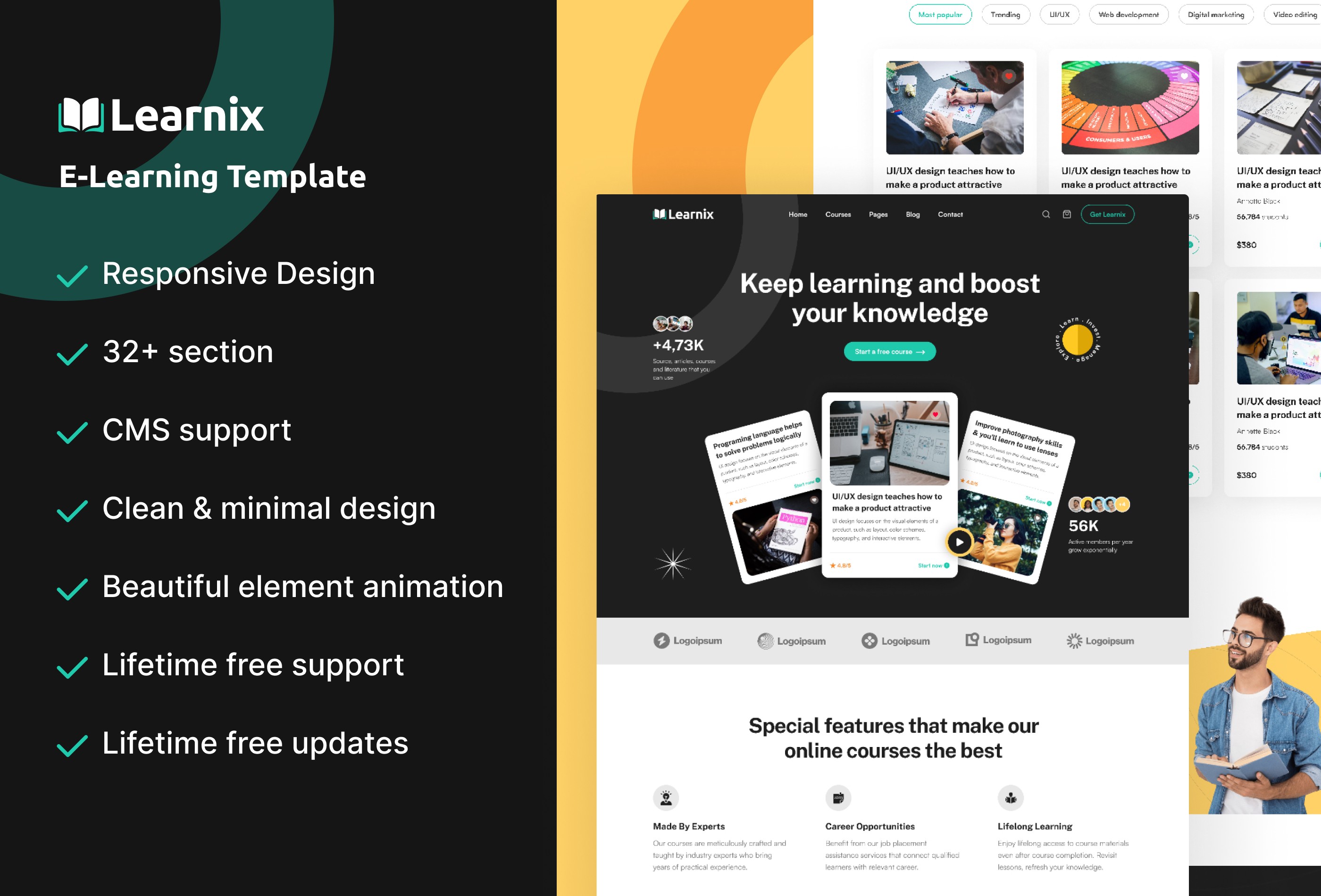 Thumbnail 2 for Learnix, a Framer Marketplace template by Framership.