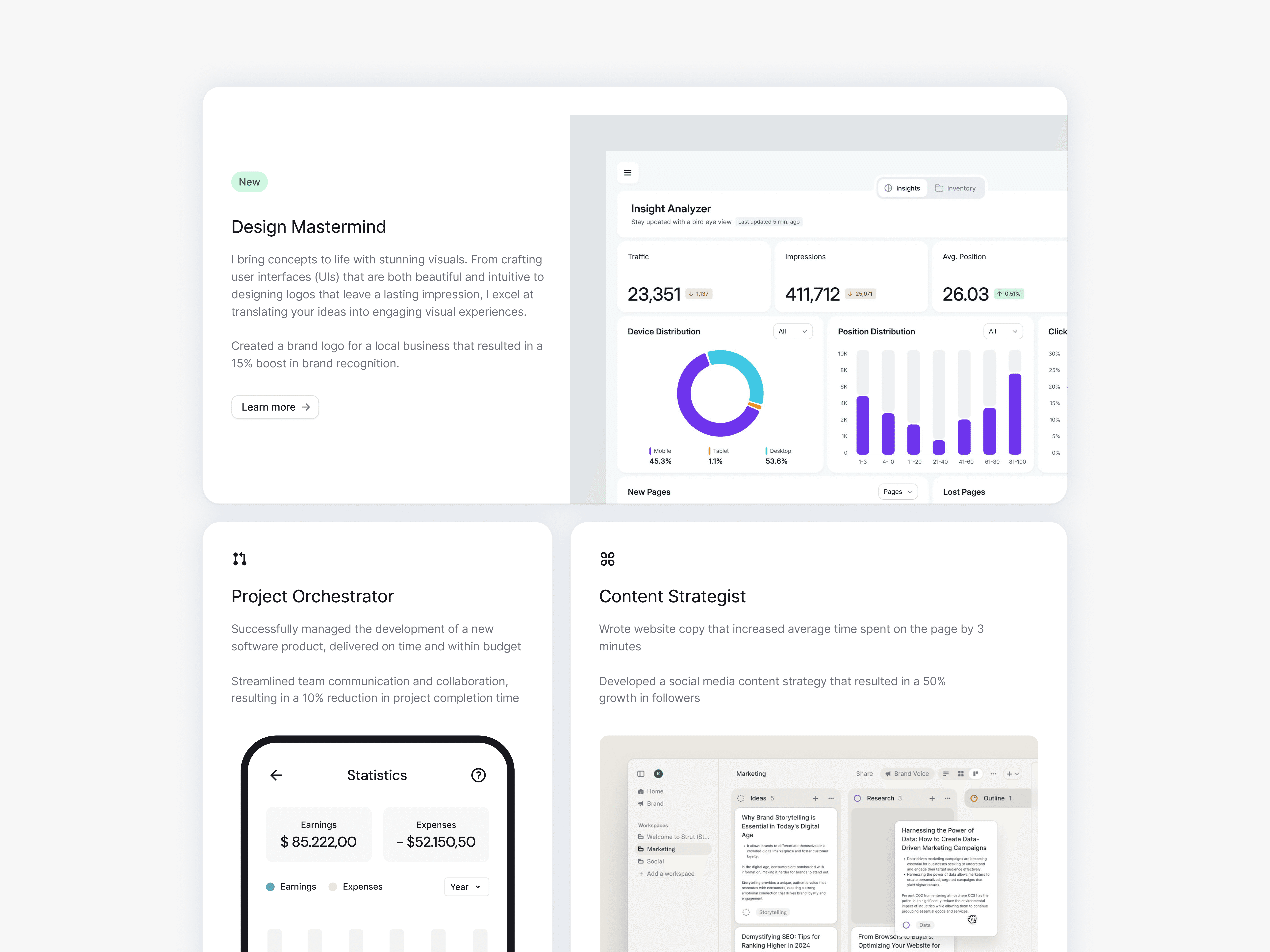 Screenshot 3 for Promofolio, a Framer Marketplace template by Akbarali.