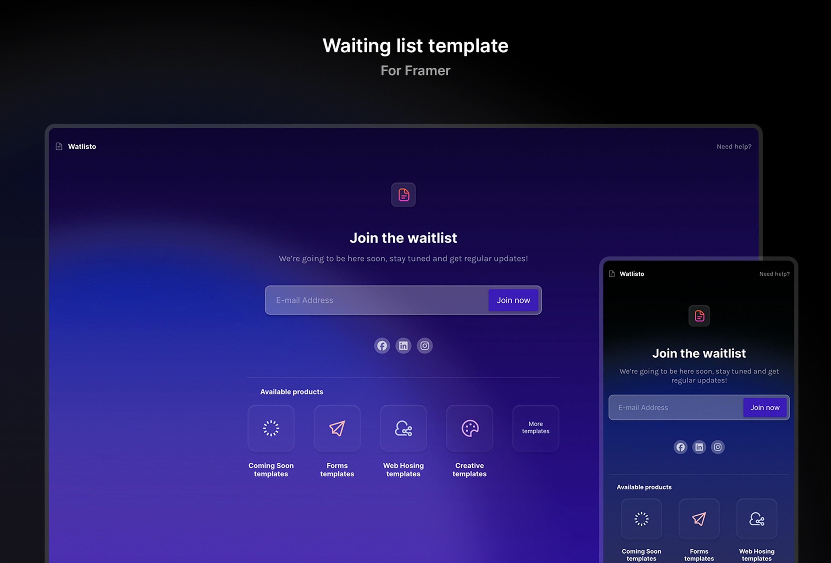 Screenshot 2 for Watlisto, a Framer Marketplace template by Brandio.